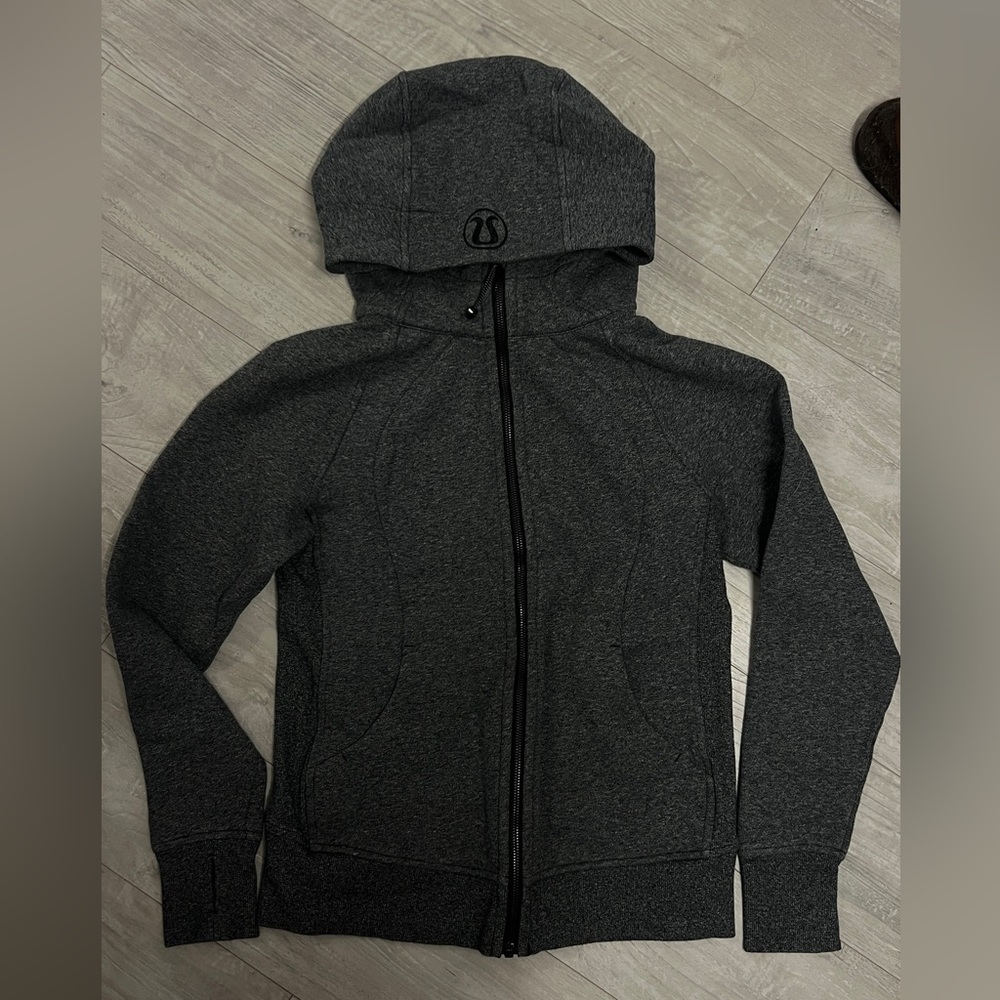 Scuba Hoodie Speckled Black full zip